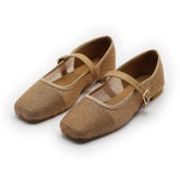 Ballerina Flats with Copper Buckle Mesh