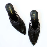 Black Net Pointed Toe Heel