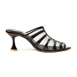 Black Net Pointed Toe Heel