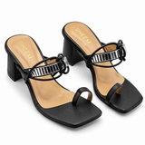 Crystal Knot Heel Black