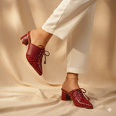 Bantu Block Heel In Pinkish Red