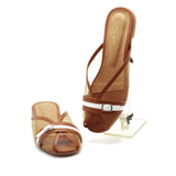 Luna Buckle Mesh Slides Camel