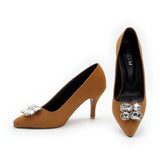Party Wear Court Shoes Sepia