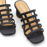Strap Block Heels Black