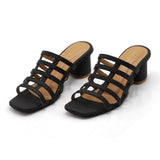 Strap Block Heels Black