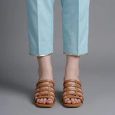 Strap Block Heels Camel