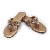 Copper Gold Embroidery Wedding Slipper