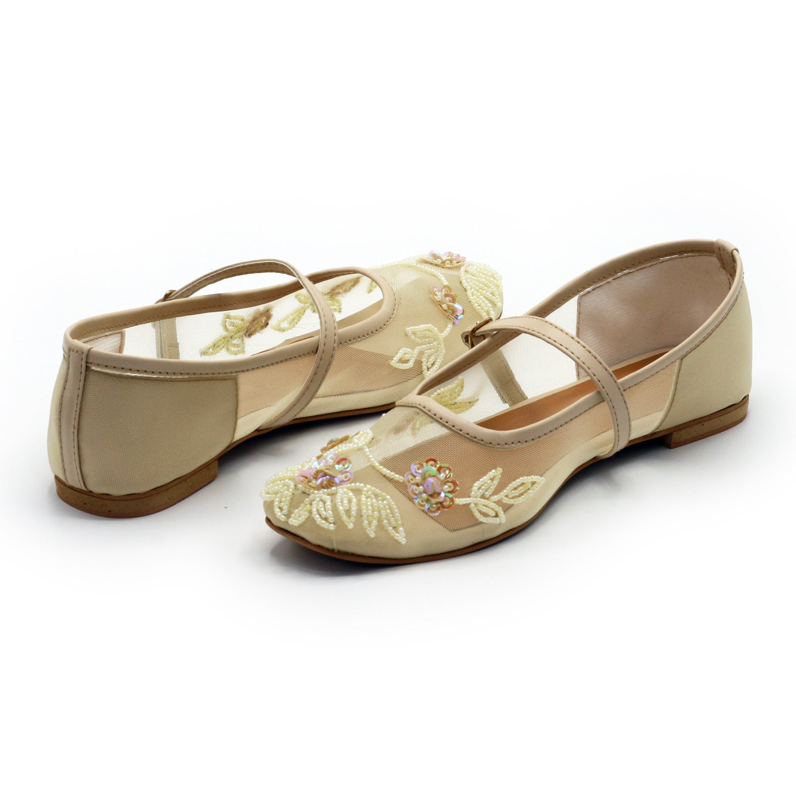 Ballerina Applique Embroidery In Beige