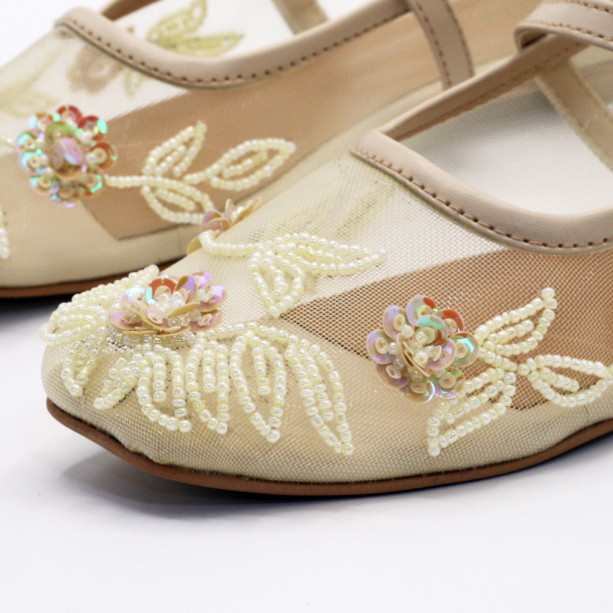 Ballerina Applique Embroidery In Beige