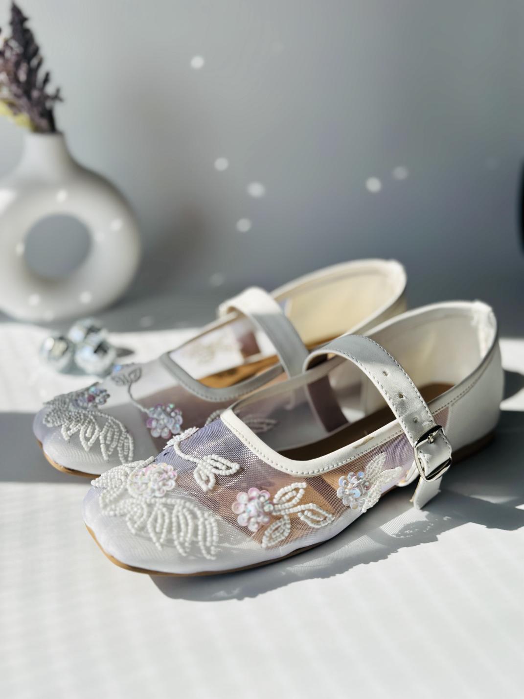 Ballerina Applique Embroidery White