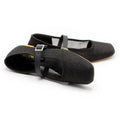 Ballerina Flats with Black Buckle Mesh