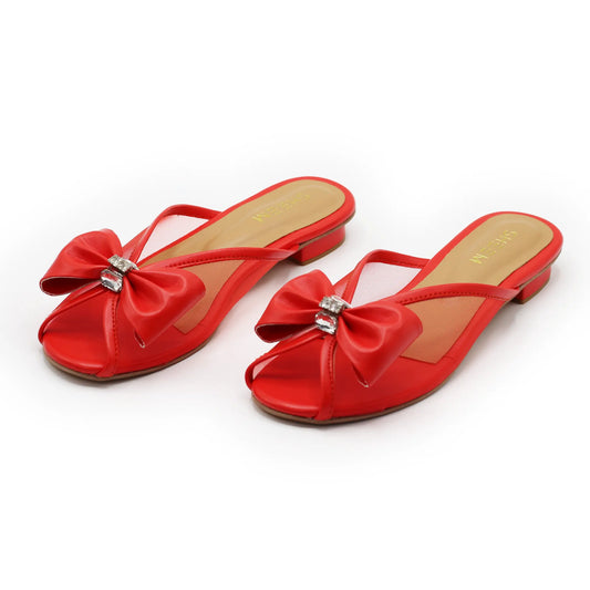 Bella Bow Flats Scarlet Red