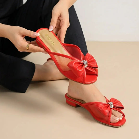 Bella Bow Flats Scarlet Red