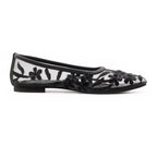 Black Floral Mesh Flats