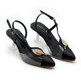 Black Leaf Cinderella Heels