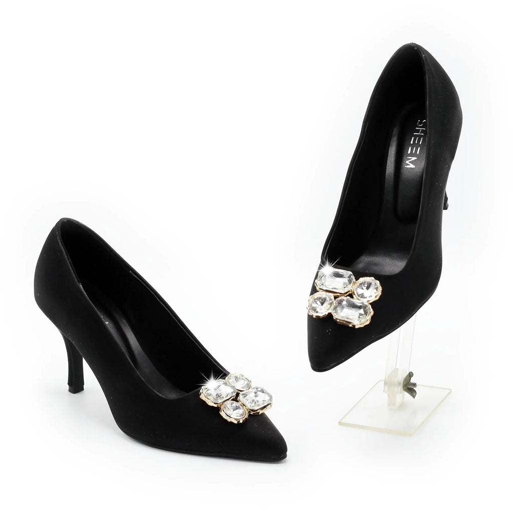 Black Party Wear Court Shoes