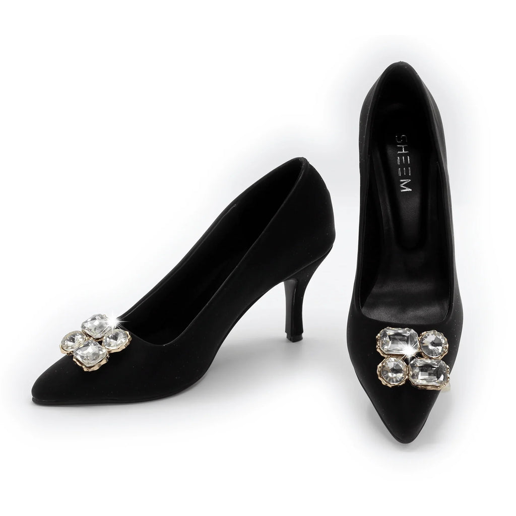 Black Party Wear Court Shoes