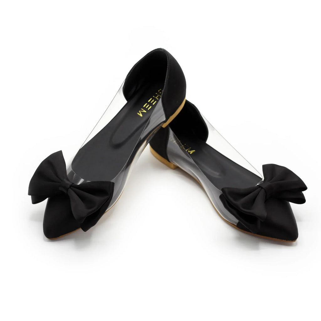 Bow Pointed Pumps Black