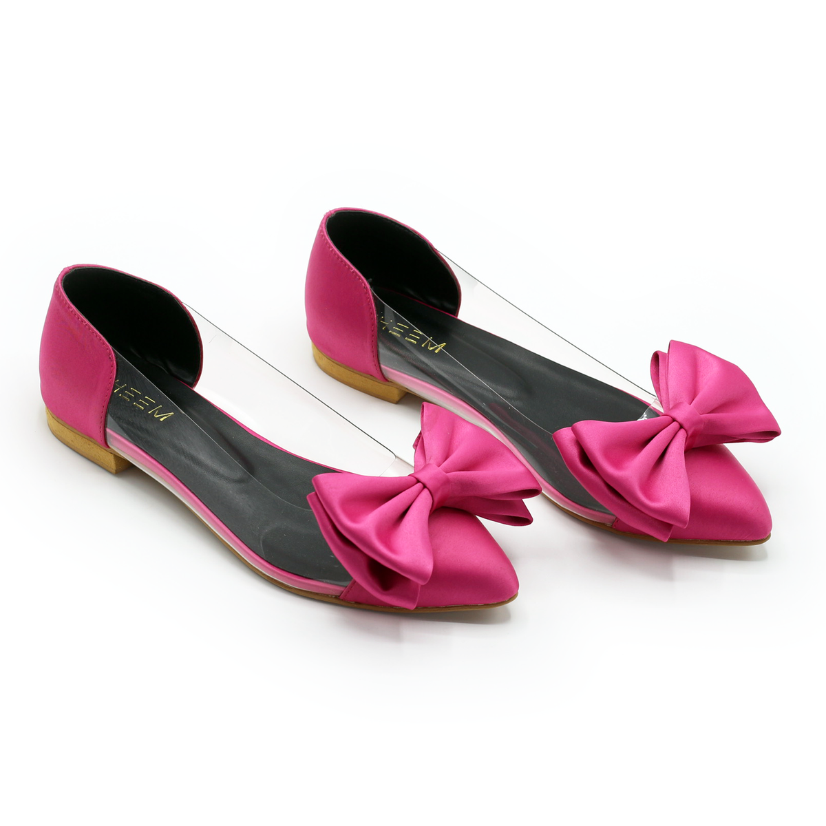 Bow Pointed Pumps Hot Pink