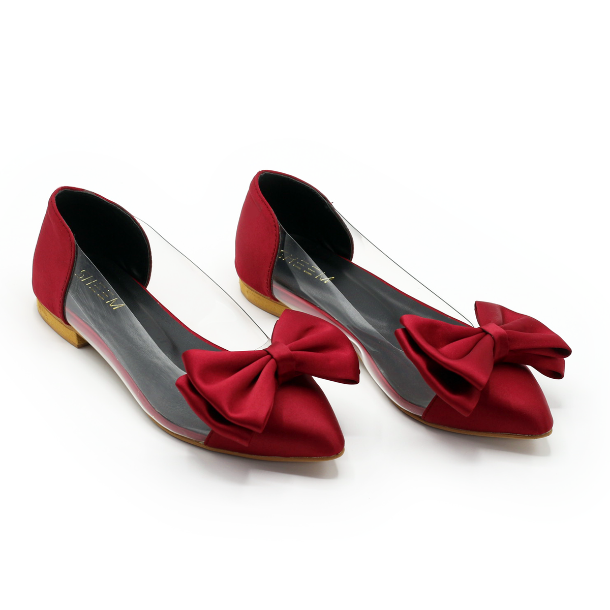 Bow Pointed Pumps Maroon