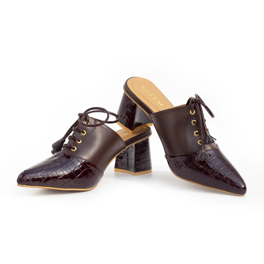 Bantu Block Heel In Dark Brown