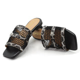 Cheetah Mesh Square Slides Black
