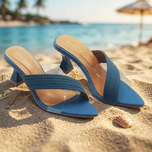 Cross Over Pointed Aqua Sandal