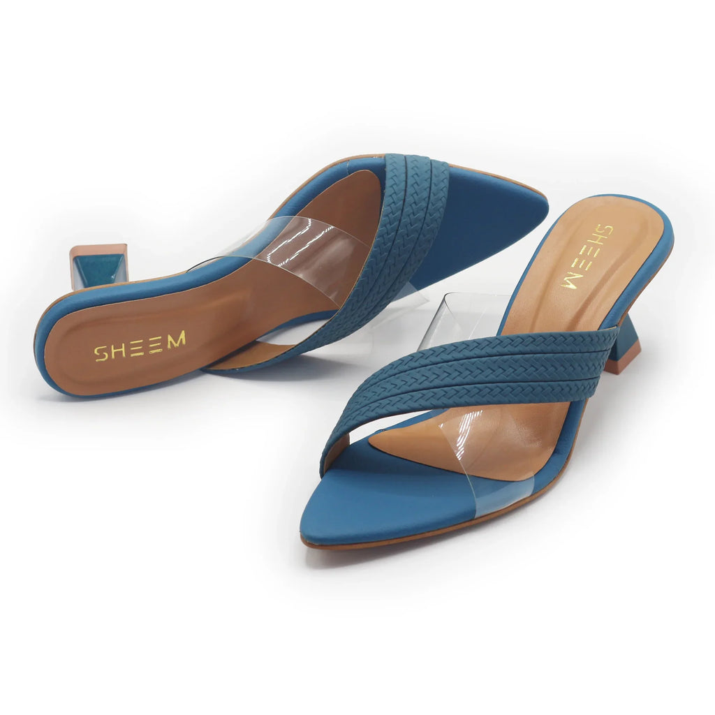 Cross Over Pointed Aqua Sandal