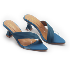 Cross Over Pointed Aqua Sandal