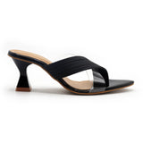 Cross Over Pointed Black Sandal