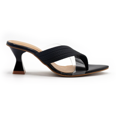 Cross Over Pointed Black Sandal