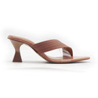 Cross Over Pointed Pinkish Beige Sandal