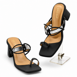 Crystal Knot Heel Black