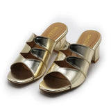 Gleaming Block Heel Golden