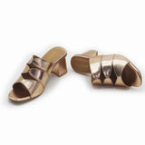 Gleaming Block Heel Rose Gold