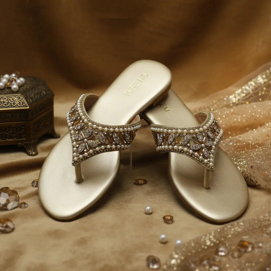 Embroidery Wedding Slipper Golden