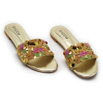 Hand Beaded Golden Slides
