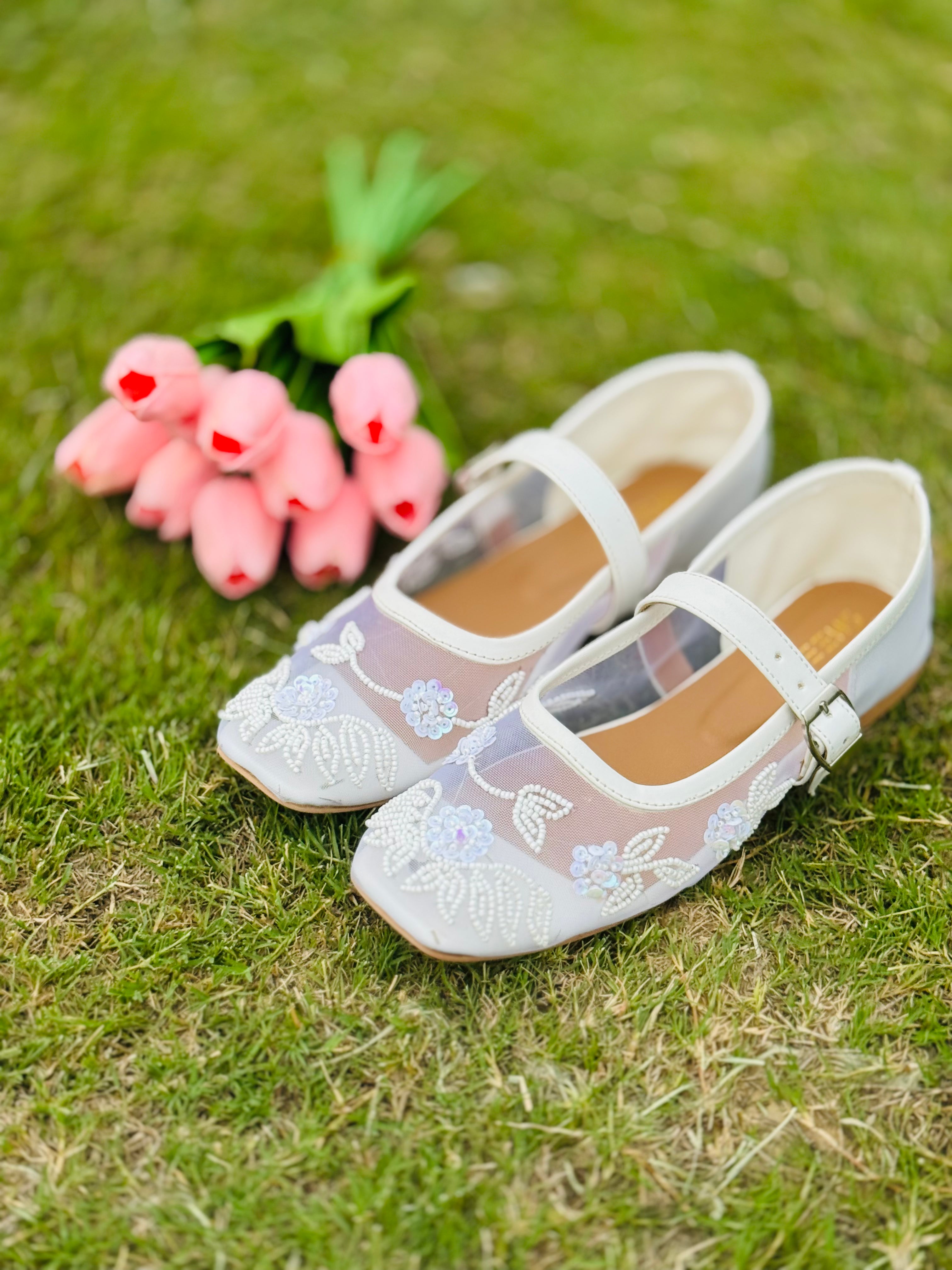 Ballerina Applique Embroidery White