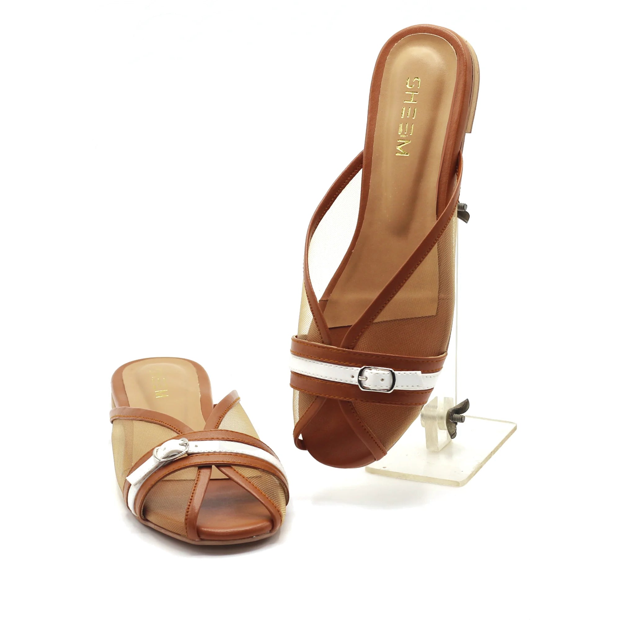 Luna Buckle Mesh Slides gallery image 4