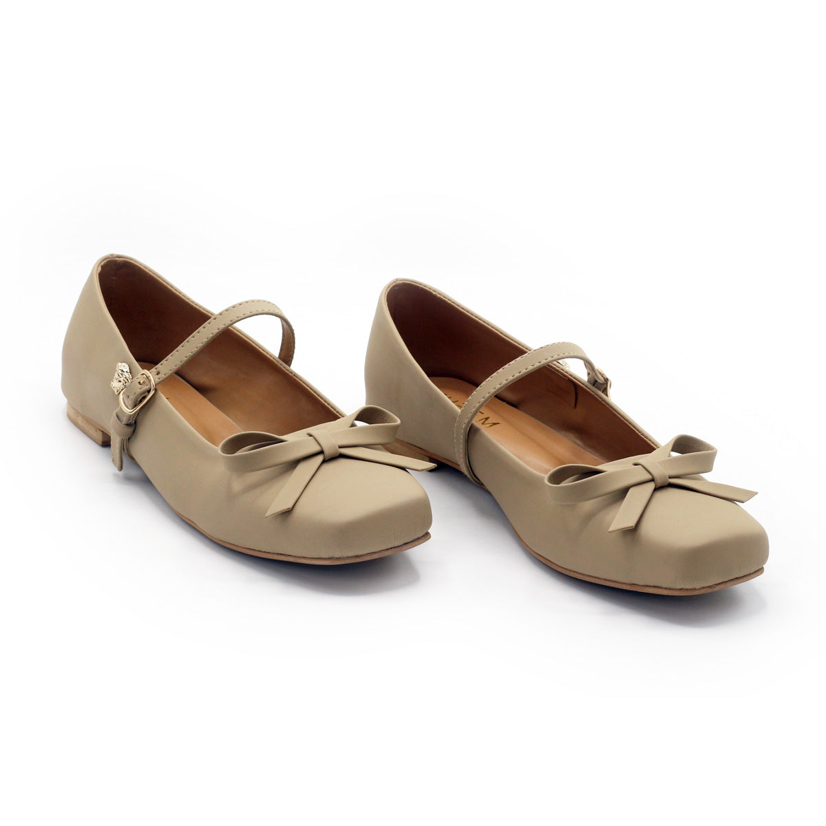 Nude Beige Bow Mary Janes