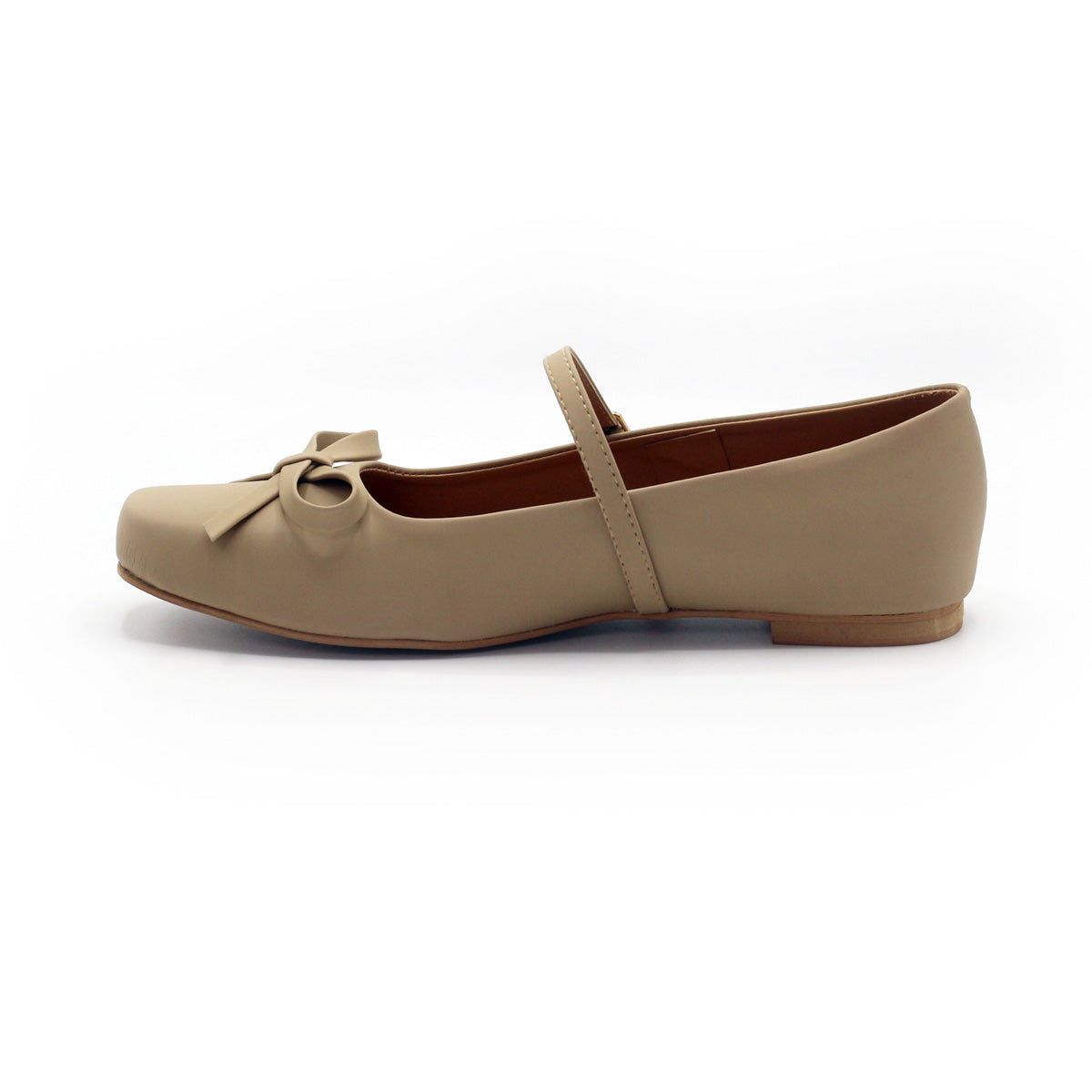 Nude Beige Bow Mary Janes
