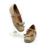 Nude Beige Bow Mary Janes