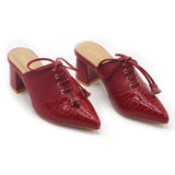 Bantu Block Heel In Pinkish Red