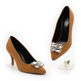 Party Wear Court Shoes Sepia