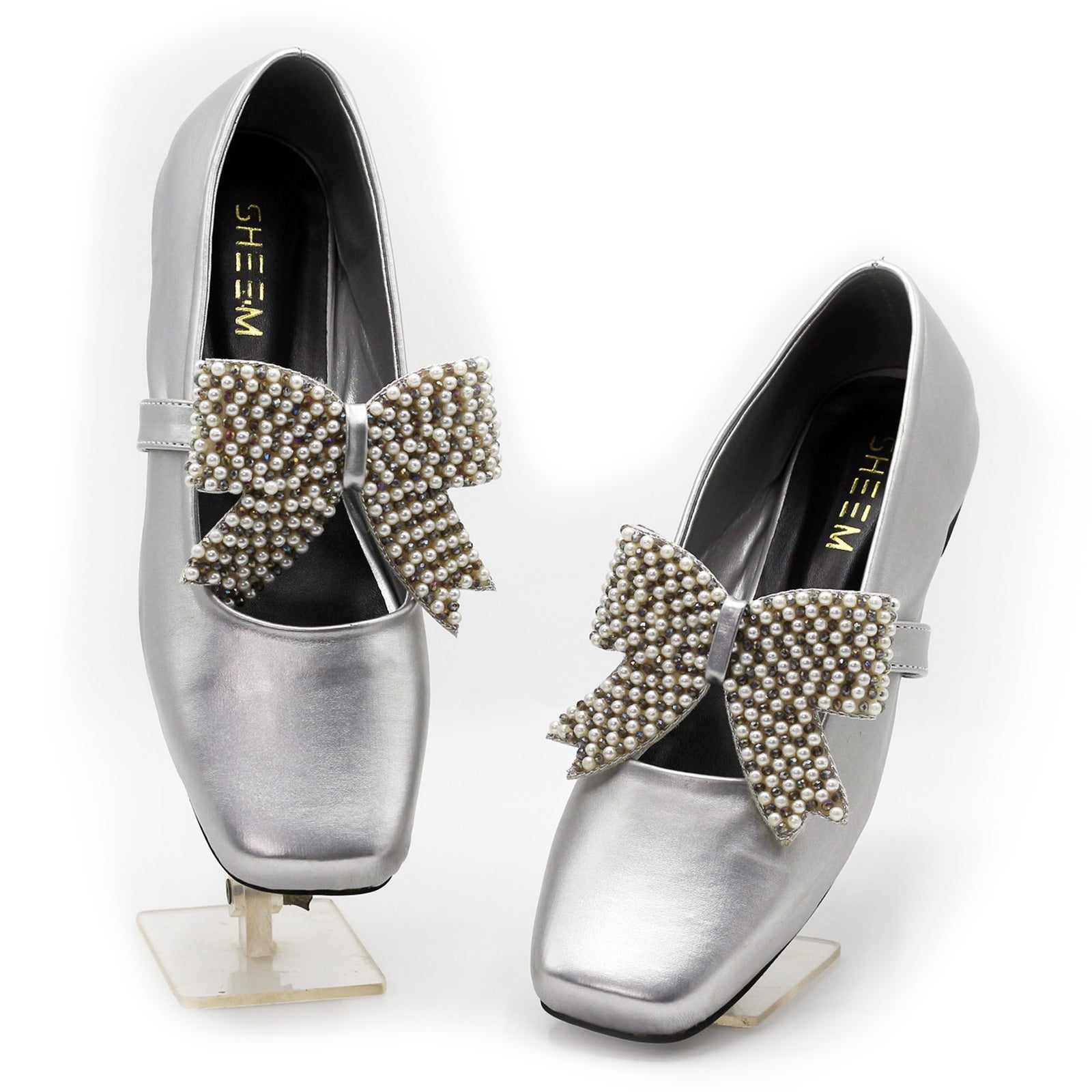 Silver Ballet Pearl Bow