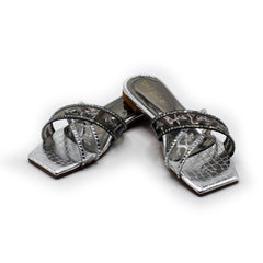 Metallic Silver Slipper