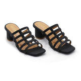 Strap Block Heels Black