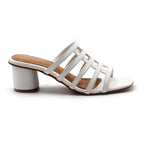Strap Block Heels White