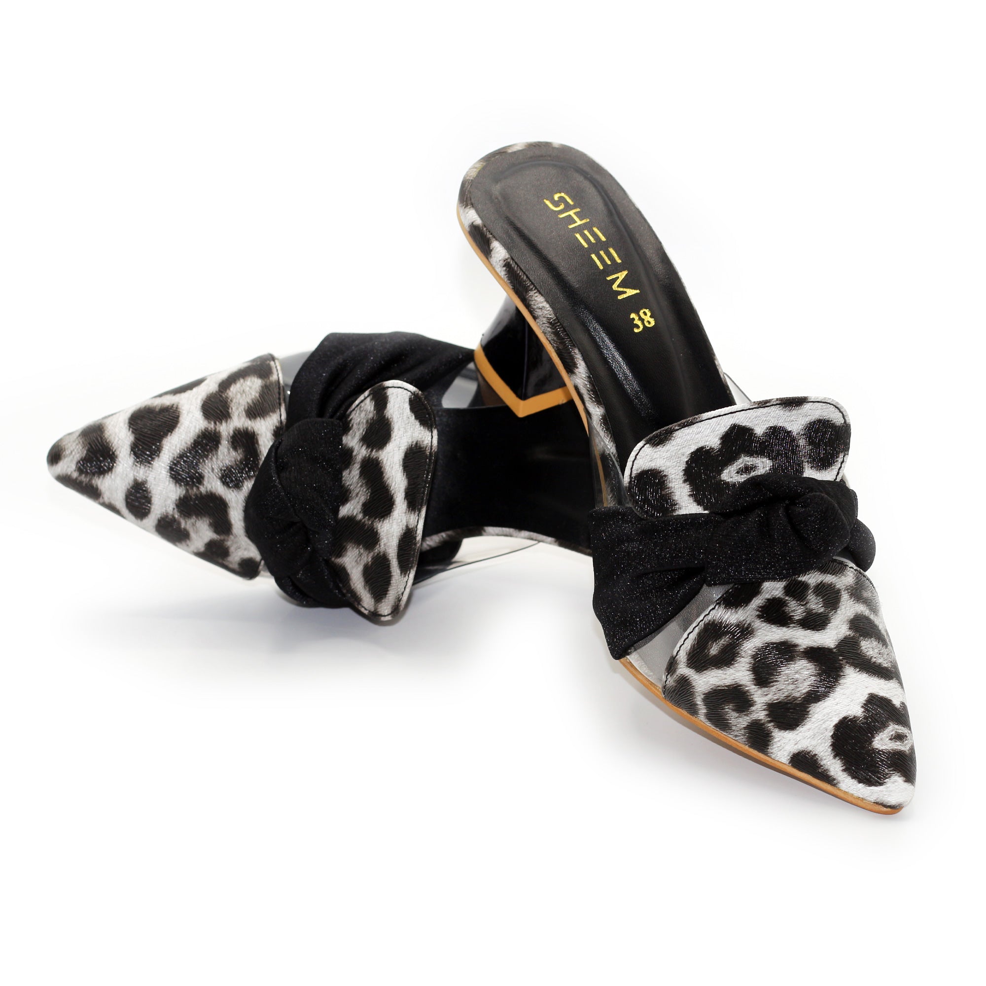 Cheetah Black Mules