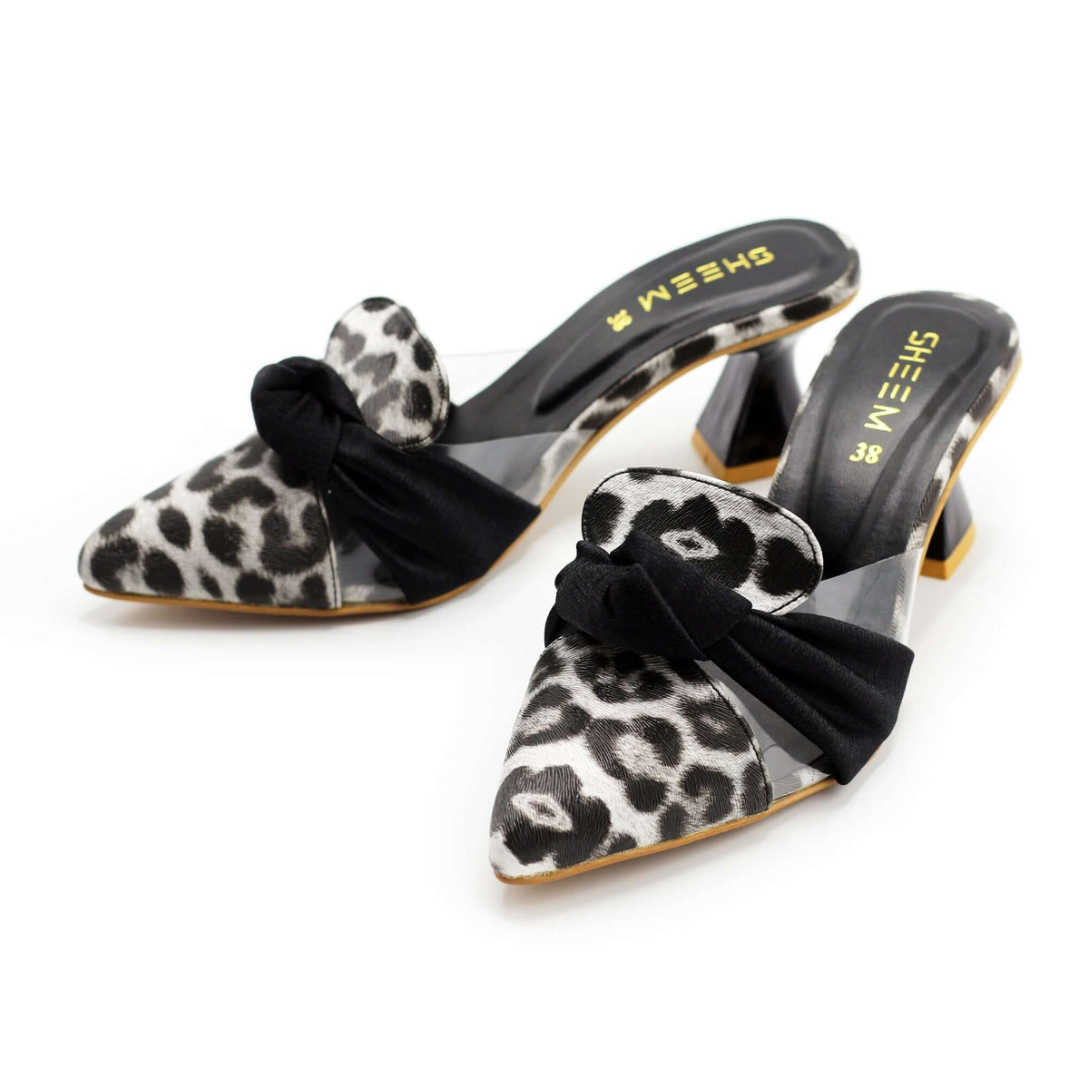 Cheetah Black Mules